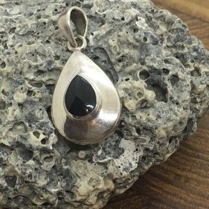 .925 Sterling Silver & Black Onyx Pendant
